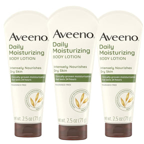 Tubo de loción Aveeno Loción Corporal Hidratante Diaria paquete de 3 de 71 g