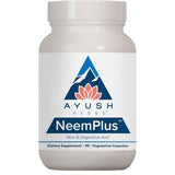 Frasco de suplemento Ayush Herbs NeemPlus 90 cápsulas