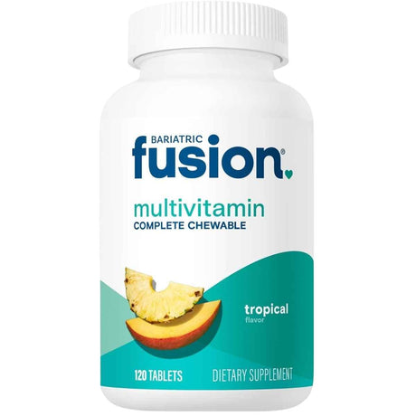 Frasco de suplemento Bariatric Fusion Multivitamínico Completo Tropical 120 tabletas