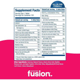 Tabla nutricional del suplemento Bariatric Fusion Multivitamínico con Hierro Cereza Silvestre 120 tabletas