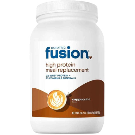 Frasco de Bariatric Fusion reemplazo de comida en polvo sabor capuchino