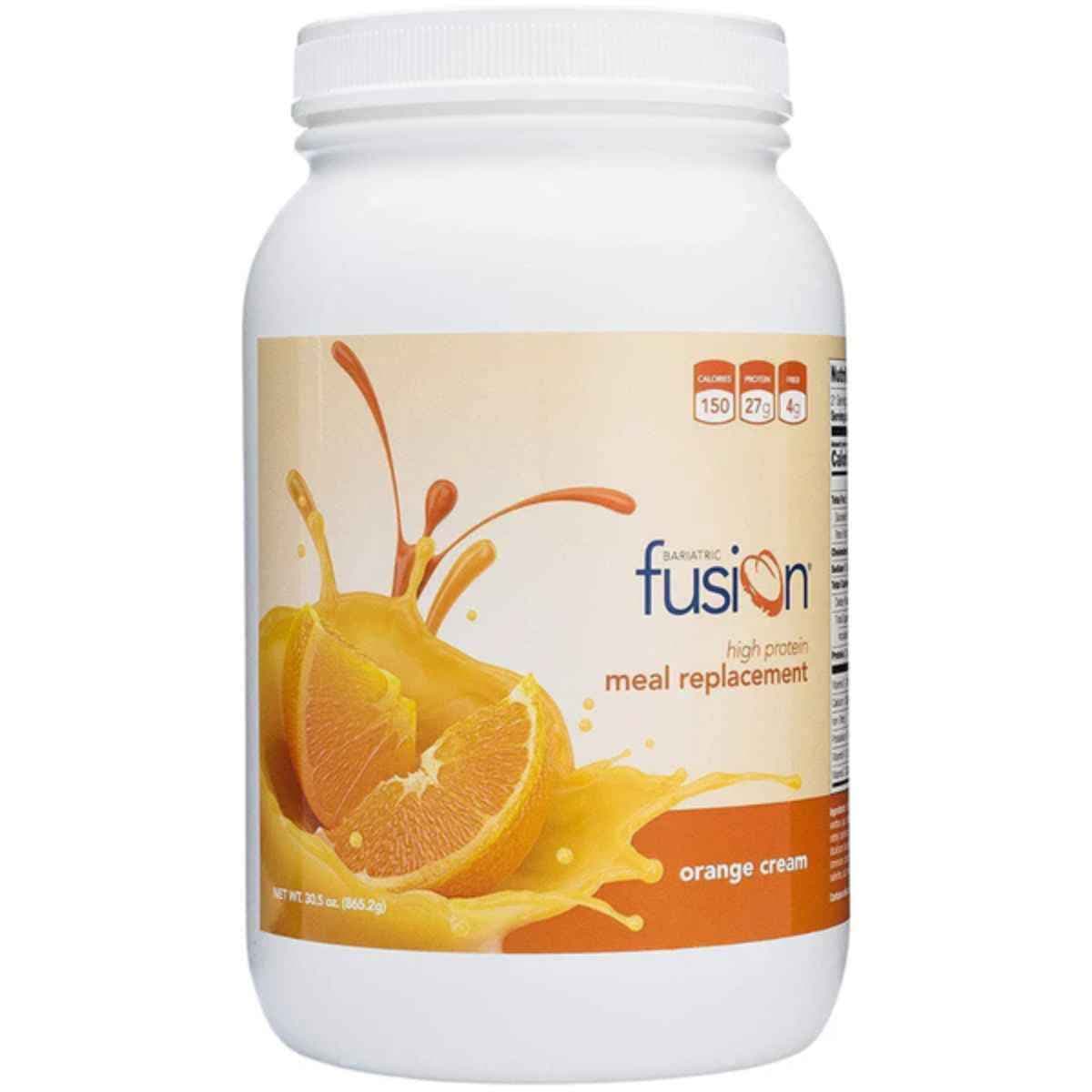 Frasco de Bariatric Fusion reemplazo de comida en polvo sabor crema de naranja