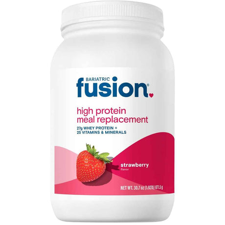 Frasco de Bariatric Fusion reemplazo de comida en polvo sabor fresa