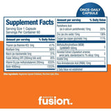 Tabla nutricional del suplemento Bariatric Fusion Rejuvenecedor de Cabello, Piel y Uñas 60 cápsulas