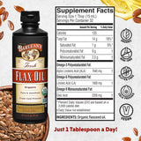 Tabla nutricional del suplemento Barlean's Aceite de Linaza Orgánico 473 ml