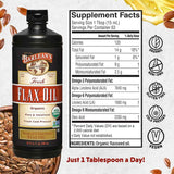 Tabla nutricional del suplemento Barlean's Aceite de Linaza Orgánico 946 ml