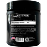 Etiqueta de información suplementaria de Bayter Nutrition creatina monohidratada micronizada 5 g, presentación de 300 g