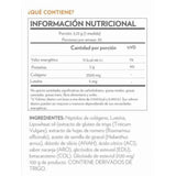 Tabla nutricional del suplemento Beauty Focus Colágeno con Luteína Citrus 97 g