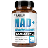 Frasco de suplemento Benevolent Nourishment Nicotinamida Ribósido 90 cápsulas