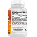 Etiqueta de Best Naturals Inositol 1000 mg de 120 tabletas con tabla del suplemento