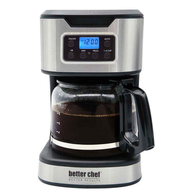 Cafetera programable Better Chef IM-128S de 12 tazas con jarra de vidrio