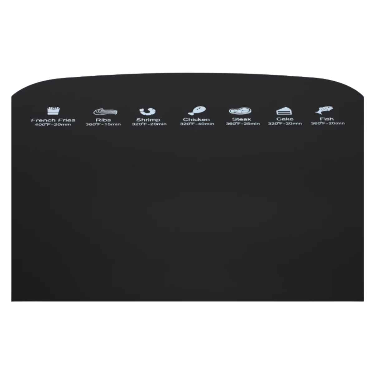 Panel superior con programas de la freidora de aire Better Chef IM-436S