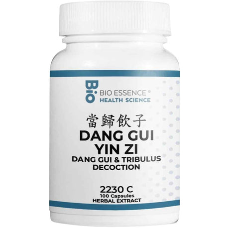 Frasco de suplemento Bio Essence Dang Gui Yin Zi (Dang Gui & Tribulus) 100 Cápsulas