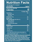 Tabla nutricional del suplemento Bio Essence Health Science Decocción de Dang Gui y Tribulus 100 g Polvo Granulado