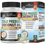 Frasco de suplemento BioSchwartz Aceite de Coco Orgánico 120 cápsulas blandas