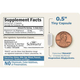 Información del suplemento de BioSchwartz bisglicinato de magnesio TRAACS, 90 cápsulas vegetales