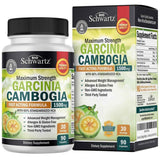 Frasco de suplemento BioSchwartz Garcinia Cambogia 1500 mg 90 cápsulas