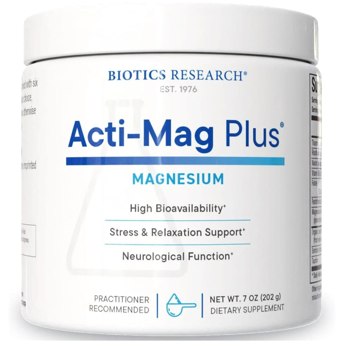 Biotics Research Acti-Mag Plus magnesio en polvo, 202 g