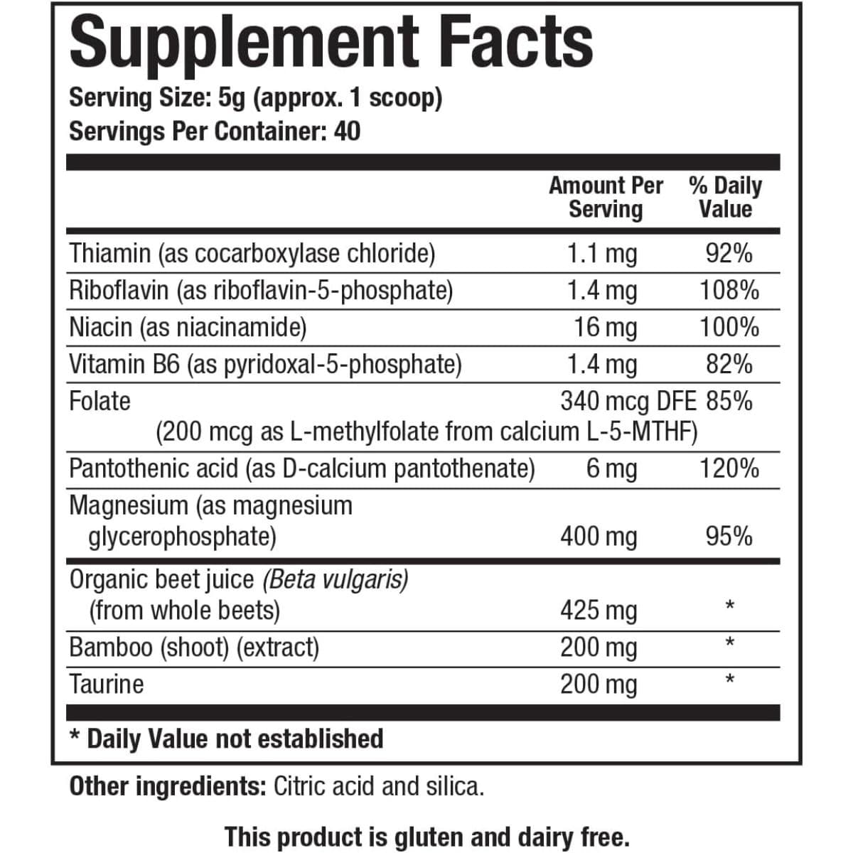 Información del suplemento de Biotics Research Acti-Mag Pure