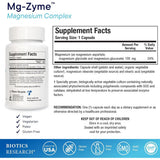 Información del suplemento Biotics Research Mg-Zyme complejo de magnesio