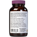 Etiqueta posterior de Bluebonnet bisglicinato de magnesio quelado Albion, 60 cápsulas vegetales