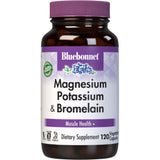 Frasco frontal de Bluebonnet magnesio con potasio y bromelina, 120 cápsulas vegetales