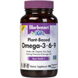 Frasco frontal de Bluebonnet Omega 3-6-9 vegetal, presentación de 90 cápsulas blandas