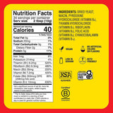 Tabla nutricional del suplemento BRAGG Levadura Nutricional 12 oz