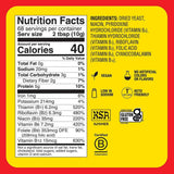Tabla nutricional del suplemento BRAGG Levadura Nutricional 24 oz