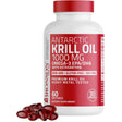 Frasco de suplemento Bronson Aceite de Krill Antártico con Astaxantina (1000 mg) 60 cápsulas blandas