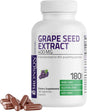 Frasco frontal de Bronson Extracto de Semilla de Uva 400 mg, presentación de 180 cápsulas vegetarianas