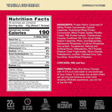 Tabla nutricional del suplemento BSN Syntha-6 22g Proteína 5 lbs sabor Helado de Crema de Vainilla