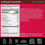 Tabla nutricional del suplemento BSN Syntha-6 22g Proteína 5 lbs sabor Mezcla de Pastel de Chocolate
