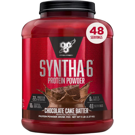 Frasco de suplemento BSN Syntha-6 22g Proteína 5 lbs sabor Mezcla de Pastel de Chocolate