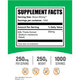 Tabla nutricional del suplemento BulkSupplements Extracto de Cardo Mariano Polvo 250 g