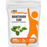 Bolsa de suplemento BulkSupplements.com Extracto de Hoja de Espino en polvo 1000g