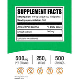 Tabla nutricional del suplemento BulkSupplements Extracto de Shilajit 250g Polvo