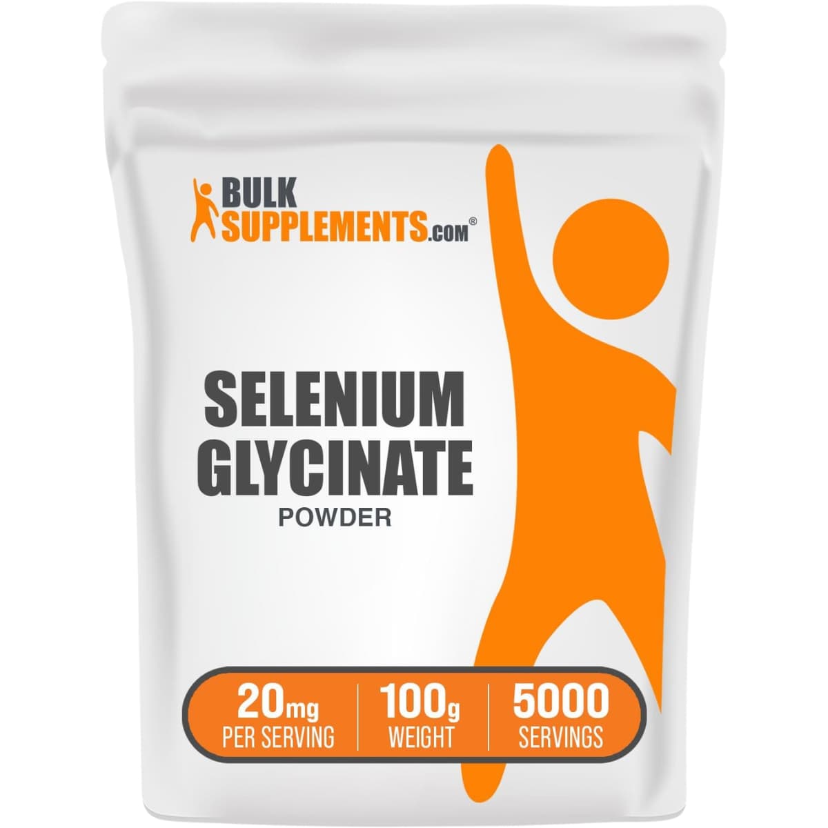 Bolsa de suplemento BulkSupplements Glicinato de Selenio 100 g