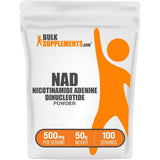 Frasco de suplemento BulkSupplements Nicotinamida Adenina Dinucleótido 50 g polvo