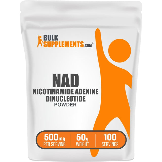Frasco de suplemento BulkSupplements Nicotinamida Adenina Dinucleótido 50 g polvo