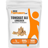 Bolsa frontal de BulkSupplements Tongkat Ali Longjack en polvo en presentación de 500 g