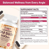 Tabla nutricional del suplemento Caelum Core Liposomal DIM SGS+ 60 Cápsulas Blandas