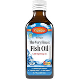 Botella frontal de Carlson aceite de pescado Omega 3 líquido sabor frutos rojos, presentación de 6.7 fl oz / 200 mL.