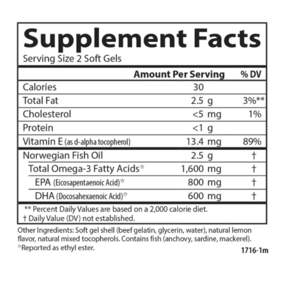 Información del suplemento de Carlson Elite Omega-3 Gems de 130 cápsulas blandas