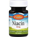 Frasco frontal de Carlson Niacina 50 mg con 100 tabletas