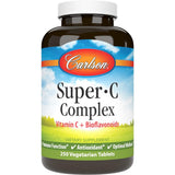 Frasco de suplemento Carlson Súper Complejo de Vitamina C 500 mg 250 tabletas vegetarianas