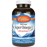Frasco frontal de Carlson Super Omega-3 Gems de 300 cápsulas blandas