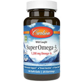 Frasco frontal de Carlson Super Omega-3 Gems de 50 cápsulas blandas