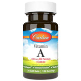 Frasco de suplemento Carlson Vitamina A Palmitato 120 cápsulas blandas