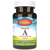 Frasco de suplemento Carlson Vitamina A Palmitato 240 cápsulas blandas